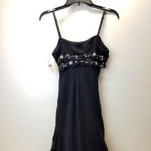 ECI New York Black Sheer embroidered Dress Size 4 Formal Cocktail Prom